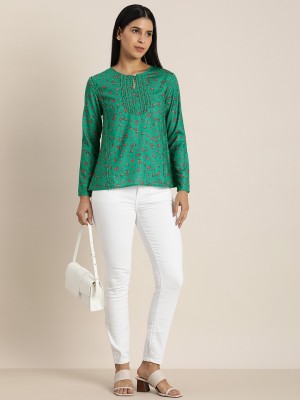 her by invictus Casual Printed Women Green Top