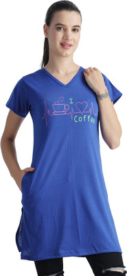 AFFAIR Casual Graphic Print Women Blue Top