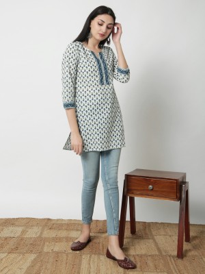 Janakdulari Creation Casual Printed Women Blue Top