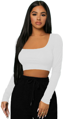 THEBLAZZEE Casual Solid Women White Top