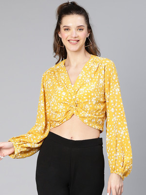 OXOLLOXO Party Printed Women Yellow Top