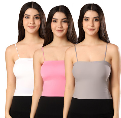 Paavki Casual Solid Women White, Pink, Grey Top