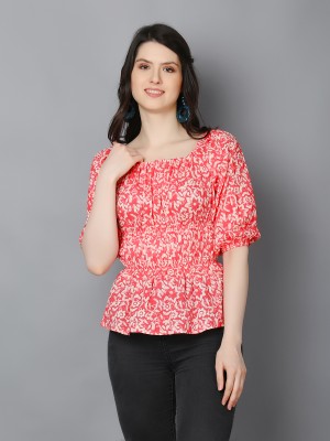 ZUVINO Casual Printed Women Pink Top