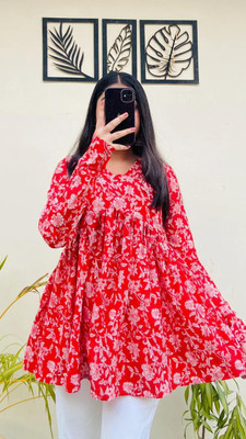rani Casual Floral Print Women Red Top