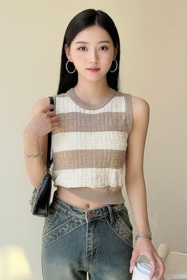 Ina fashion Casual Striped Women Beige Top