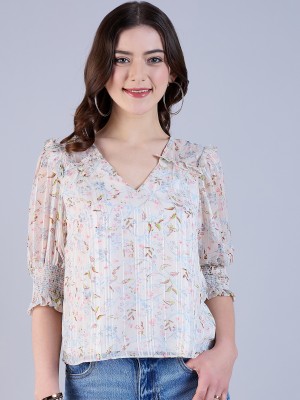 Freehand Party Floral Print Women Multicolor Top