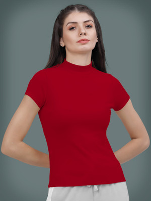 Maheshvi Casual Solid Women Red Top