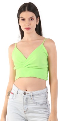 KIYOO Casual Solid Women Light Green Top