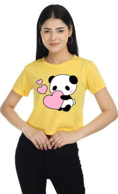 Kamedge Casual Printed Women Yellow Top