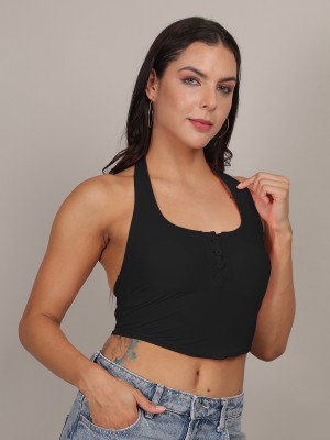 Bare Dezire Casual Solid Women Black Top