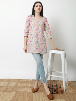 Janakdulari Creation Casual Printed Women Pink Top