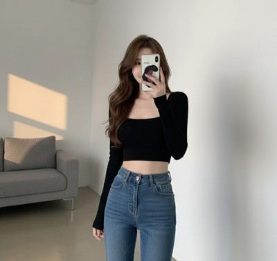 Mcgluwa Casual Solid Women Black Top