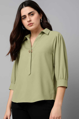 SHEHZADI ONLINE Casual Solid Women Blue Top