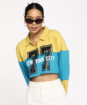 FOREVER 21 Casual Printed Women Multicolor Top