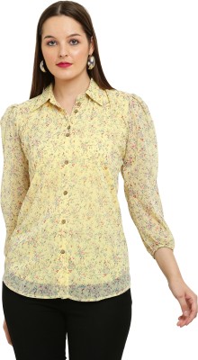 FASHIONS 360 Casual Floral Print Women Yellow Top