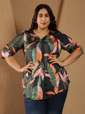 Amydus Casual Graphic Print Women Multicolor Top