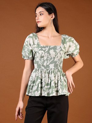 V-MART Casual Printed Women Purple Top