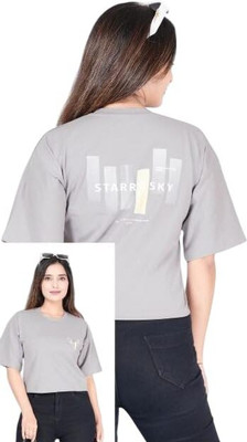 MRGINFRABUILD Casual Solid, Printed Women Grey Top