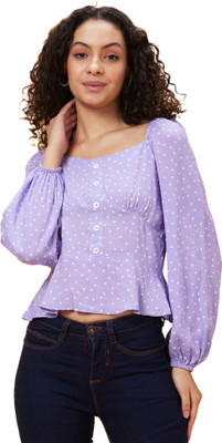 Globus Casual Printed Women Purple Top