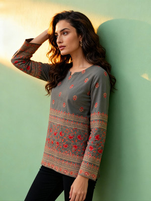 Divine Tatva Casual Printed Women Multicolor Top