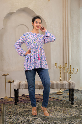 Juniper Casual Printed Women Pink Top