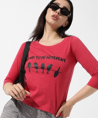 CAMPUS SUTRA Casual Graphic Print Women Red Top