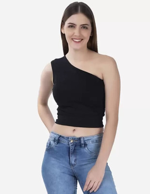 A & K collections Casual Solid Women Black Top