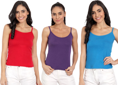 Blazon Casual Solid Women Red, Purple, Blue Top