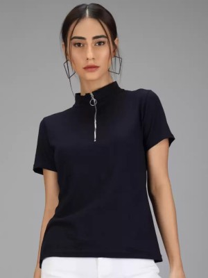 TANDUL Casual Solid Women Dark Blue Top