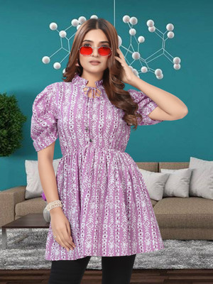 HouseOfCommon Casual Printed Women Purple Top