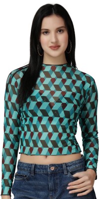 POPWINGS Casual Printed Women Green Top