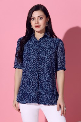 Fashion Dream Casual Printed Women Blue Top