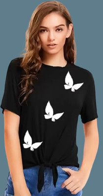 Geetanjali Casual Printed Women Black Top