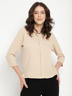 BEATNIK Casual Solid Women Beige Top