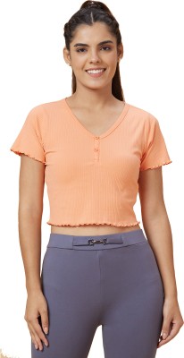 Globus Casual Self Design Women Orange Top