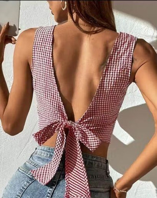 Iskakov Casual Solid Women Red Top