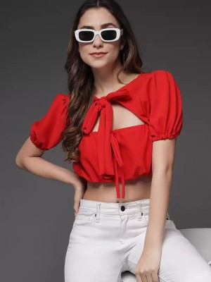 TANDUL Casual Solid Women Red Top