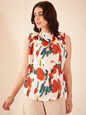 DENNISON Casual Printed Women White Top