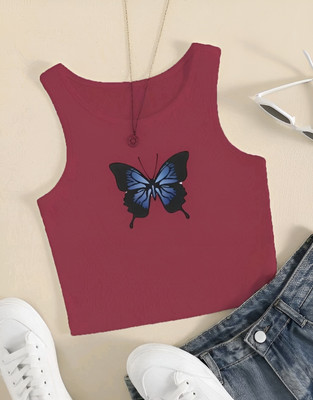 Viara Party Printed Women Maroon Top