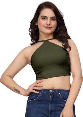bhurkhiya Party Solid Women Light Green Top