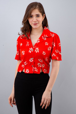 Fiorenza Party Printed Women Red Top