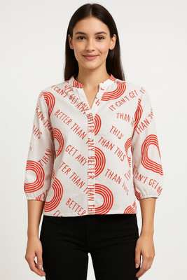 KRISHVA CREATION Casual Printed Women White Top