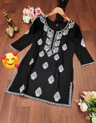 RUDRANI FASHION Casual Self Design Women Black, White Top