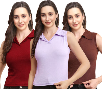 MOLASUS Casual Solid Women Multicolor Top