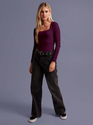 Dream Beauty Fashion Casual Solid Women Purple Top