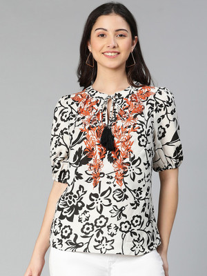 OXOLLOXO Casual Embossed Women White Top