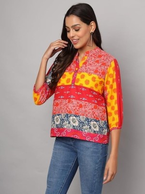 FABRIC FITOOR Casual Printed Women Multicolor Top
