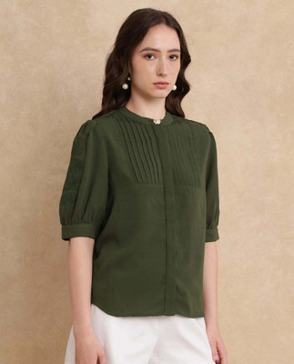 RAREISM Party Self Design Women Green Top
