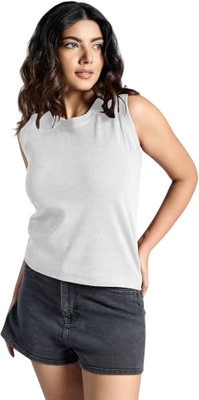 ALGARI CREATION Casual Solid Women White Top