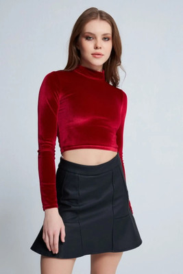 Fashmad Casual Solid Women Maroon Top